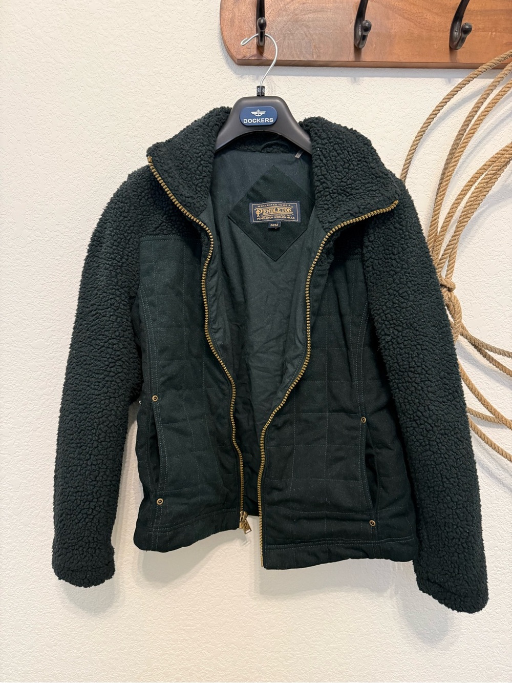 Pendleton Forest Green Sherpa-Lined Quilted Jacket